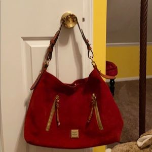 Dooney & Bourke Red Suede Cooper Hobo